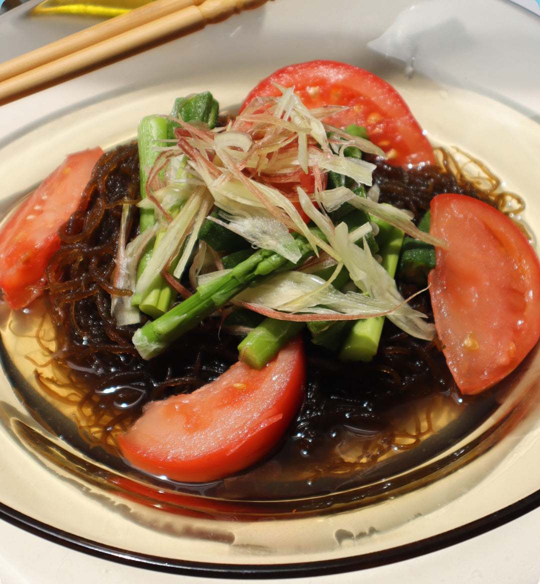 冷凍トマトともずくの
冷やし出汁